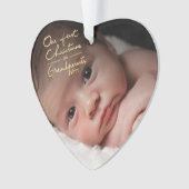 Unser erstes Weihnachten als Großeltern-Herz Ornament (Vorderseite)