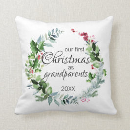 Unser erstes Weihnachten als Großeltern Moderner K Kissen