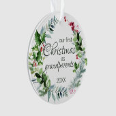 Unser erstes Weihnachten als Großeltern Moderner K Ornament (Vorderseite)