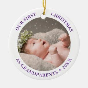 Unser erstes Weihnachten als Großeltern modernes F Keramik Ornament
