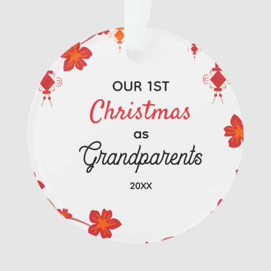 Unser erstes Weihnachten als Großeltern Ornament (Vorderseite)