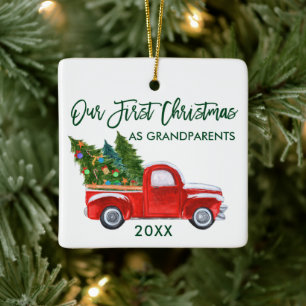 Unser erstes Weihnachten als Großeltern Vintage-LK Keramikornament