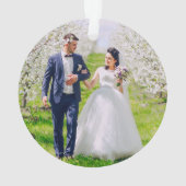 Unser erstes Weihnachten als Herr u. Frau 2 Foto Ornament (Rückseite)