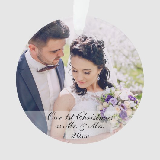 Unser erstes Weihnachten als Herr u. Frau 2 Foto Ornament (Vorderseite)