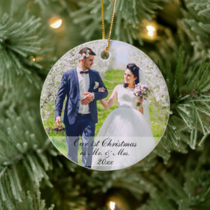 Unser erstes Weihnachten als Herr u. Frau Foto Rd Keramikornament