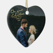 Unser erstes Weihnachten als Herr u. Frau Heart Keramik Ornament (Rechts)