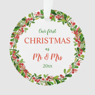 Unser erstes Weihnachten als Herr u. Frau Ornament