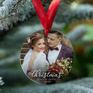 Unser erstes Weihnachten als Herr und Frau 2024 We Ornament