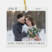 Unser erstes Weihnachten als Herr und Frau 2 Foto Keramikornament (Vorderseite)