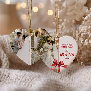 Unser erstes Weihnachten als Herr und Frau 4 Foto Keramik Ornament