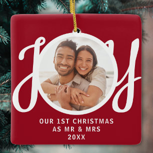 Unser erstes Weihnachten als Herr und Frau Foto-An Keramikornament