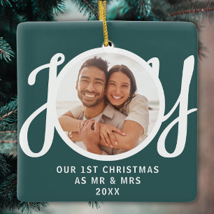 Unser erstes Weihnachten als Herr und Frau Foto Gr Keramikornament