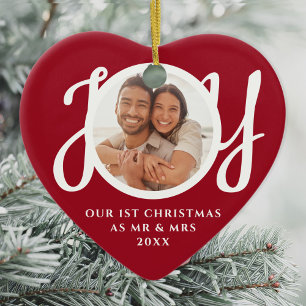 Unser erstes Weihnachten als Herr und Frau Foto Ro Keramik Ornament