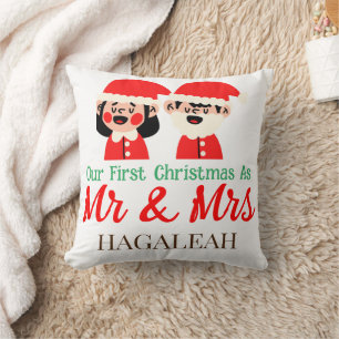 Unser erstes Weihnachten als Herr und Frau Frischv Kissen