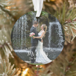Unser erstes Weihnachten als Herr und Frau Hochzei Ornament