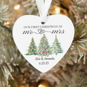 Unser erstes Weihnachten als Herr und Frau Ornamen Ornament