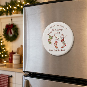 Unser erstes Weihnachten als Mama und Papa persona Magnet