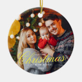 Unser erstes Weihnachten als MAMA und VATER mit Fo Keramik Ornament (Vorne)