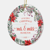 Unser erstes Weihnachten als Mr. & Mrs. 2020 Rusti Keramik Ornament (Links)
