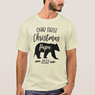 Unser erstes Weihnachten als Papa Bär T-Shirt Ne