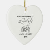 Unser erstes Weihnachten bei Niedlicher Linie Weih Keramik Ornament (Rechts)