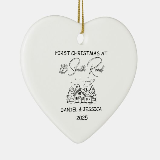 Unser erstes Weihnachten bei Niedlicher Linie Weih Keramik Ornament (Rechts)