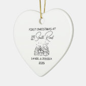 Unser erstes Weihnachten bei Niedlicher Linie Weih Keramik Ornament (Links)