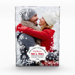 Unser erstes Weihnachten. Benutzerdefinierter Foto