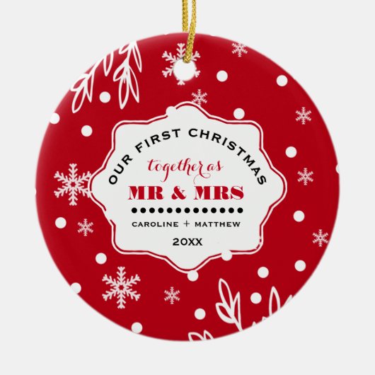 Unser erstes Weihnachten. Benutzerdefiniertes Foto Keramik Ornament (Vorne)