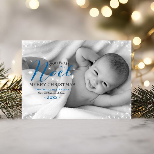 Unser erstes Weihnachten Blue Foto Overlay Babys z