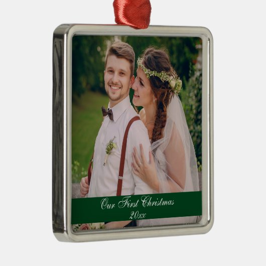 Unser erstes Weihnachten, das erstklassigen Silbernes Ornament (Rechts)