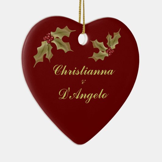 "Unser erstes Weihnachten/Ehemann und Ehefrau " Keramik Ornament (Rechts)