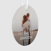 Unser erstes Weihnachten Elegant Script Mr. und Mr Ornament (Vorderseite)