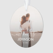 Unser erstes Weihnachten Elegant Script Mr. und Mr Ornament (Vorderseite)