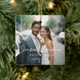 Unser erstes Weihnachten! Elegant, simpel, Foto Keramikornament