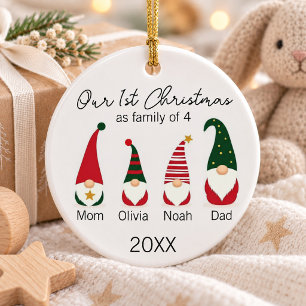 Unser erstes Weihnachten Familie mit vier Süßen Gn Keramik Ornament
