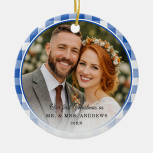 Unser erstes Weihnachten - Foto von Herrn und Frau Keramik Ornament
