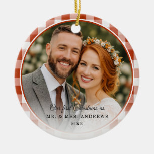 Unser erstes Weihnachten - Foto von Herrn und Frau Keramik Ornament