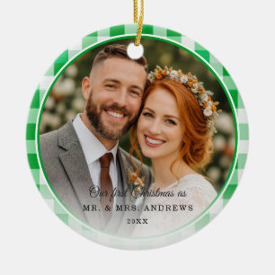 Unser erstes Weihnachten - Foto von Herrn und Frau Keramik Ornament