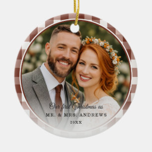 Unser erstes Weihnachten - Foto von Herrn und Frau Keramik Ornament