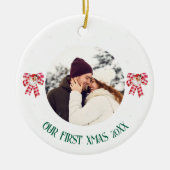 Unser erstes Weihnachten & Foto, Weihnachten, Pers Keramik Ornament (Vorne)