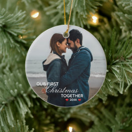 Unser erstes Weihnachten gemeinsam - Foto - Keramik Ornament