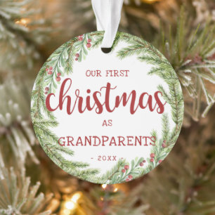 Unser erstes Weihnachten Großeltern Kiefer Foto Ornament