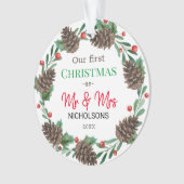 Unser erstes Weihnachten| Herr & Frau| Pinecone Ornament (Vorderseite)