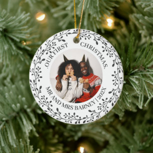 Unser erstes Weihnachten Herr und Frau frisch verm Keramik Ornament