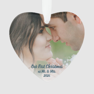 Unser erstes Weihnachten Herr und Frau Herz Foto E Ornament