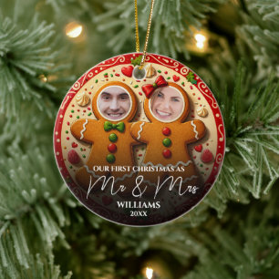 Unser erstes Weihnachten Herr und Frau lustiger Gi Keramik Ornament