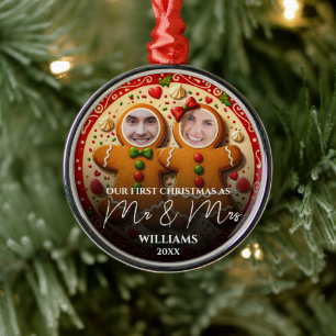 Unser erstes Weihnachten Herr und Frau lustiger Le Ornament Aus Metall