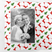 Unser erstes Weihnachten Hirsche frisch vermählt W Dreifach Gefaltete Urlaubskarte (Innen Erste Seite)