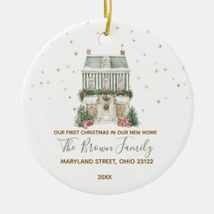 Unser erstes Weihnachten im neuen Zuhause Gold-Sch Keramik Ornament